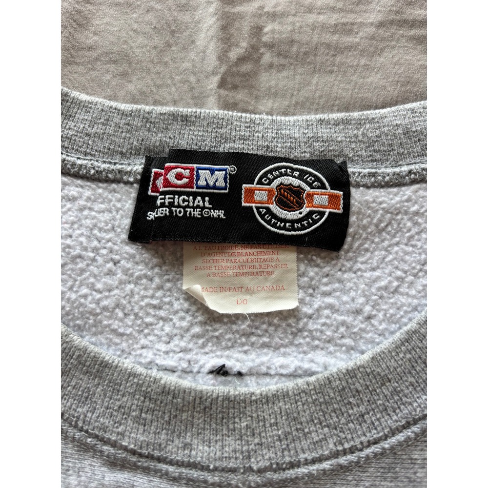 Vintage CCM Calgary Flames Hockey Sweatshirt Gray NHL Center Ice Large Canada - Picture 3 of 8